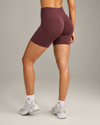 EffortlessLift™ Seamless Shorts with Grey Logo | Velvet Mocha