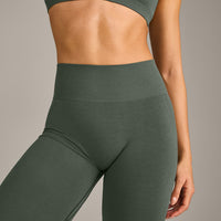 EffortlessLift™ Seamless Leggings with Grey Logo | Dark Khaki