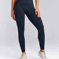 EffortlessLift™ Seamless Leggings with Grey Logo | True Blue