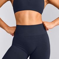 EffortlessLift™ Seamless Leggings with Grey Logo | True Blue