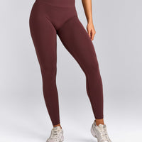 EffortlessLift™ Seamless Leggings with Gray Logo | Velvet Mocha