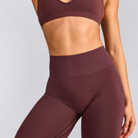 EffortlessLift™ Seamless Leggings with Gray Logo | Velvet Mocha