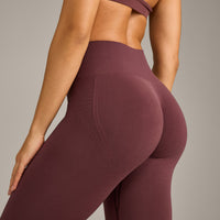 EffortlessLift™ Seamless Leggings with Grey Logo | Velvet Mocha