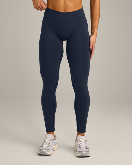 Oner Modal EffortlessLift™ Seamless Mid Rise Leggings with Grey Logo | True Blue