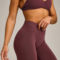 EffortlessLift™ Seamless Mid Rise Leggings with Grey Logo | Velvet Mocha