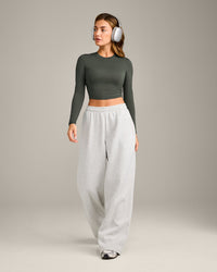 Mellow™ Motion Crew Neck Long Sleeve Mid Top | Dark Khaki