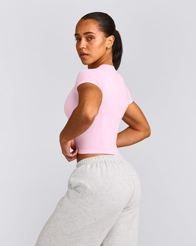 Mellow™ Motion Crew Neck Mid Top | Chalk Pink