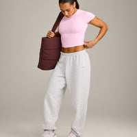 Mellow™ Motion Crew Neck Mid Top | Chalk Pink