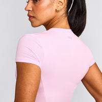 Mellow™ Motion Crew Neck Mid Top | Chalk Pink