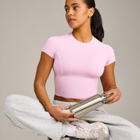 Mellow™ Motion Crew Neck Mid Top | Chalk Pink