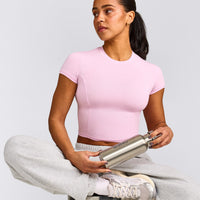 Mellow™ Motion Crew Neck Mid Top | Chalk Pink