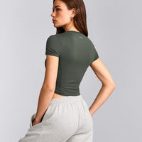 Mellow™ Motion Crew Neck Mid Top | Dark Khaki