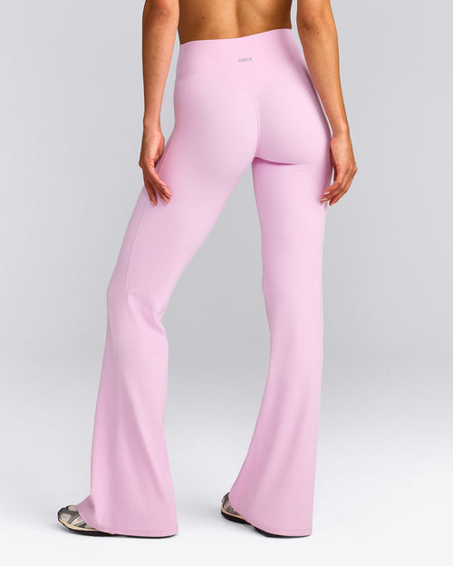 SoftMotion™ Flared Pants with Gray Logo | Chalk Pink