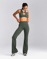 SoftMotion™ Flared Bottoms with Grey Logo | Dark Khaki