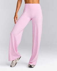 SoftMotion™ Straight Leg Pants with Gray Logo | Chalk Pink