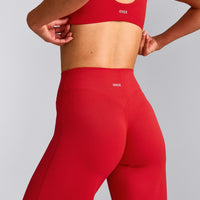 SoftMotion™ Straight Leg Pants with Gray Logo | Fiery Red
