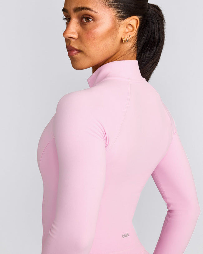 SoftMotion™ Mid Jacket with Grey Logo | Chalk Pink