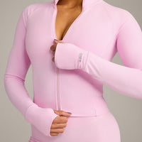 SoftMotion™ Mid Jacket with Grey Logo | Chalk Pink