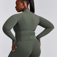 SoftMotion™ Mid Jacket with Grey Logo | Dark Khaki