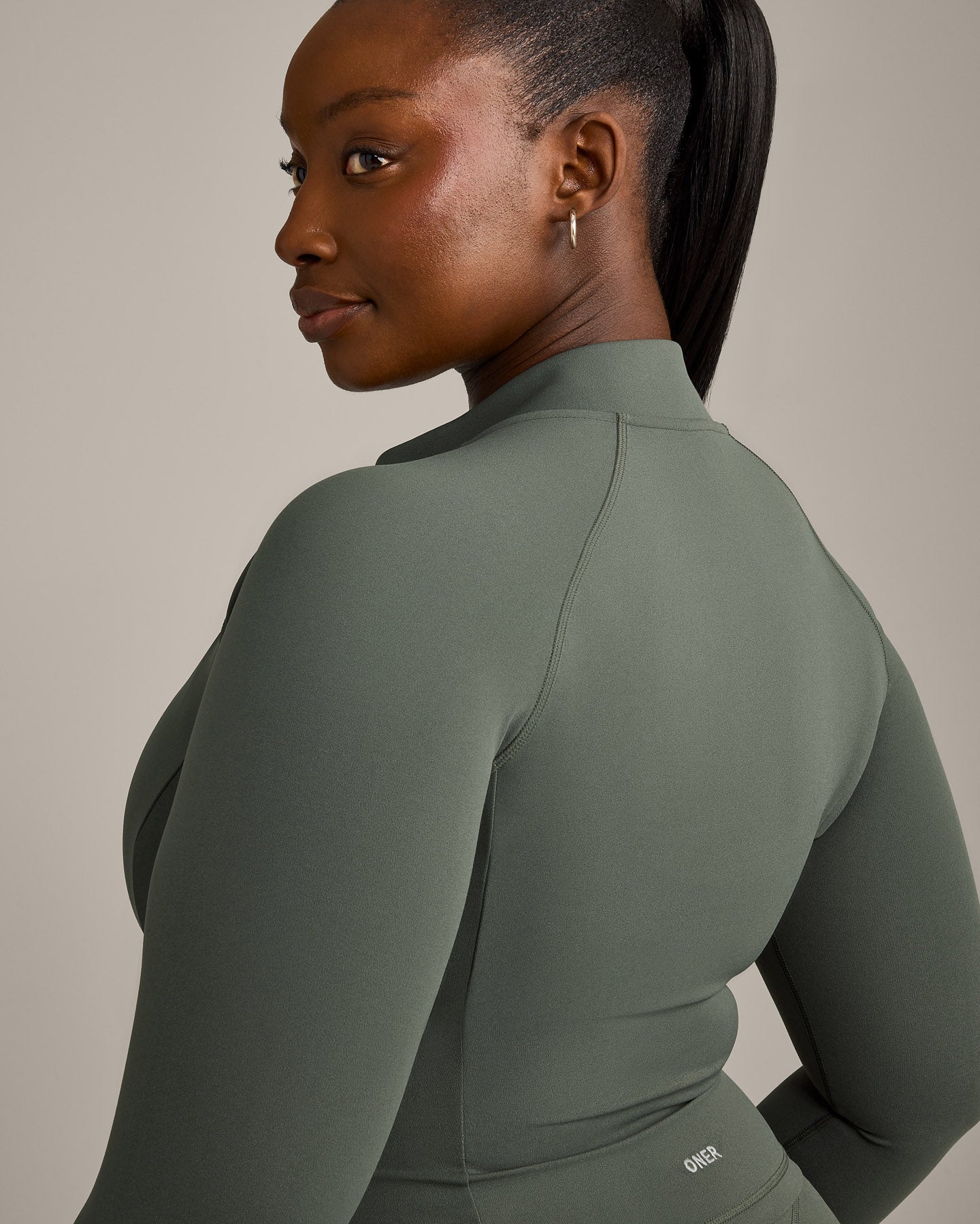 SoftMotion™ Mid Jacket with Grey Logo | Dark Khaki