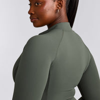 SoftMotion™ Mid Jacket with Grey Logo | Dark Khaki