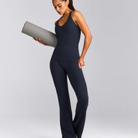SoftMotion™ Racer Back Vest with Built in Bra Shelf with Grey Logo | True Blue