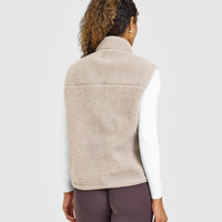 Fleece Gilet with Chest Pocket | Warm Sand