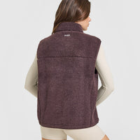 Fleece Gilet with Chest Pocket | Umber Brown
