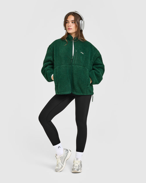 Fleece Jacket with Chest Pocket | Racing Green