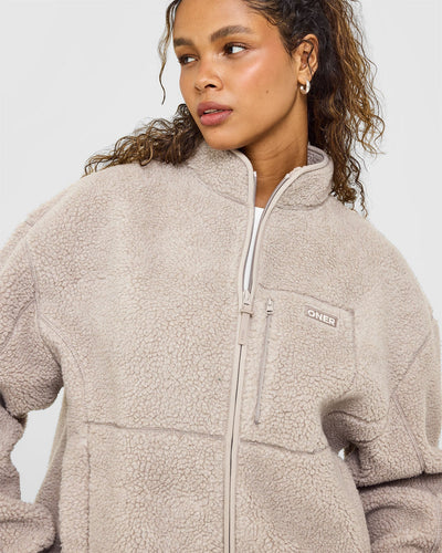 Fleece Jacket with Chest Pocket | Warm Sand