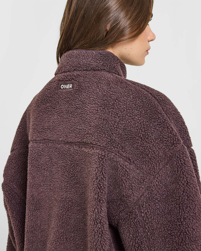 Fleece Jacket with Chest Pocket | Umber Brown