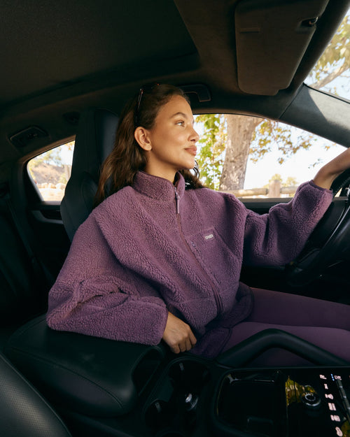 Oner Modal Fleece Jacket with Chest Pocket | Vintage Purple