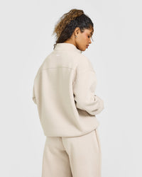 Foundations Oversized 1/4 Zip Sweatshirt | Sand