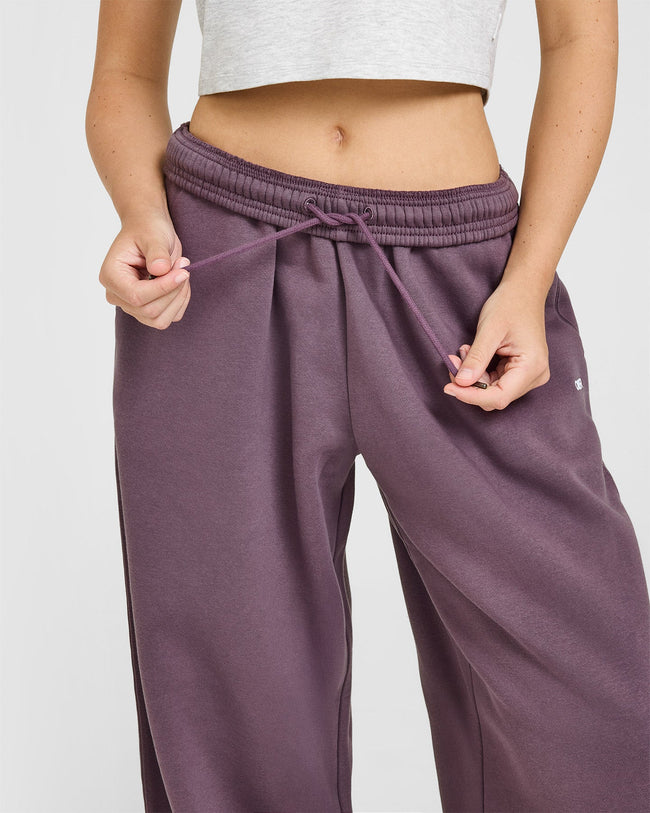 Foundations Oversized Straight Leg Joggers | Vintage Purple