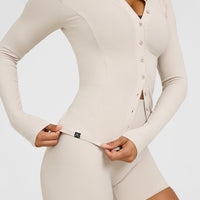 Mellow™ Rib Long Sleeve Cardigan | Sand