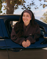 SoftMotion™ Headband with White Logo | Dark Umber Brown