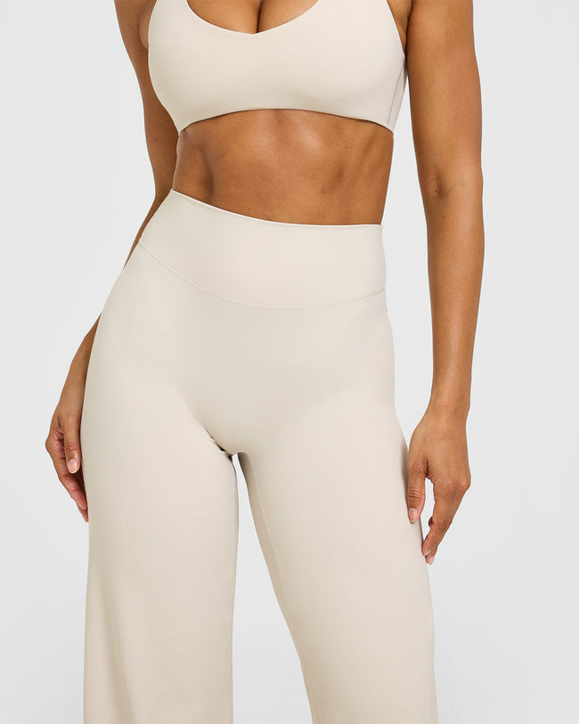 SoftMotion™ Straight Leg Bottoms with White Logo | Sand