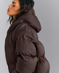Oversized Longline Puffer Jacket | 70% Cocoa