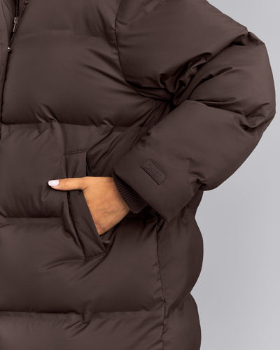 Oversized Longline Puffer Jacket | 70% Cocoa