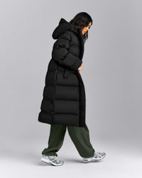 Oversized Longline Puffer Jacket | Black