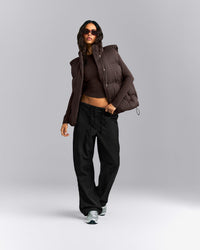 Oversized Puffer Vest | 70% Cocoa