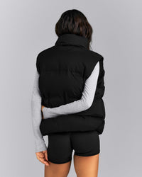 Oversized Puffer Vest | Black
