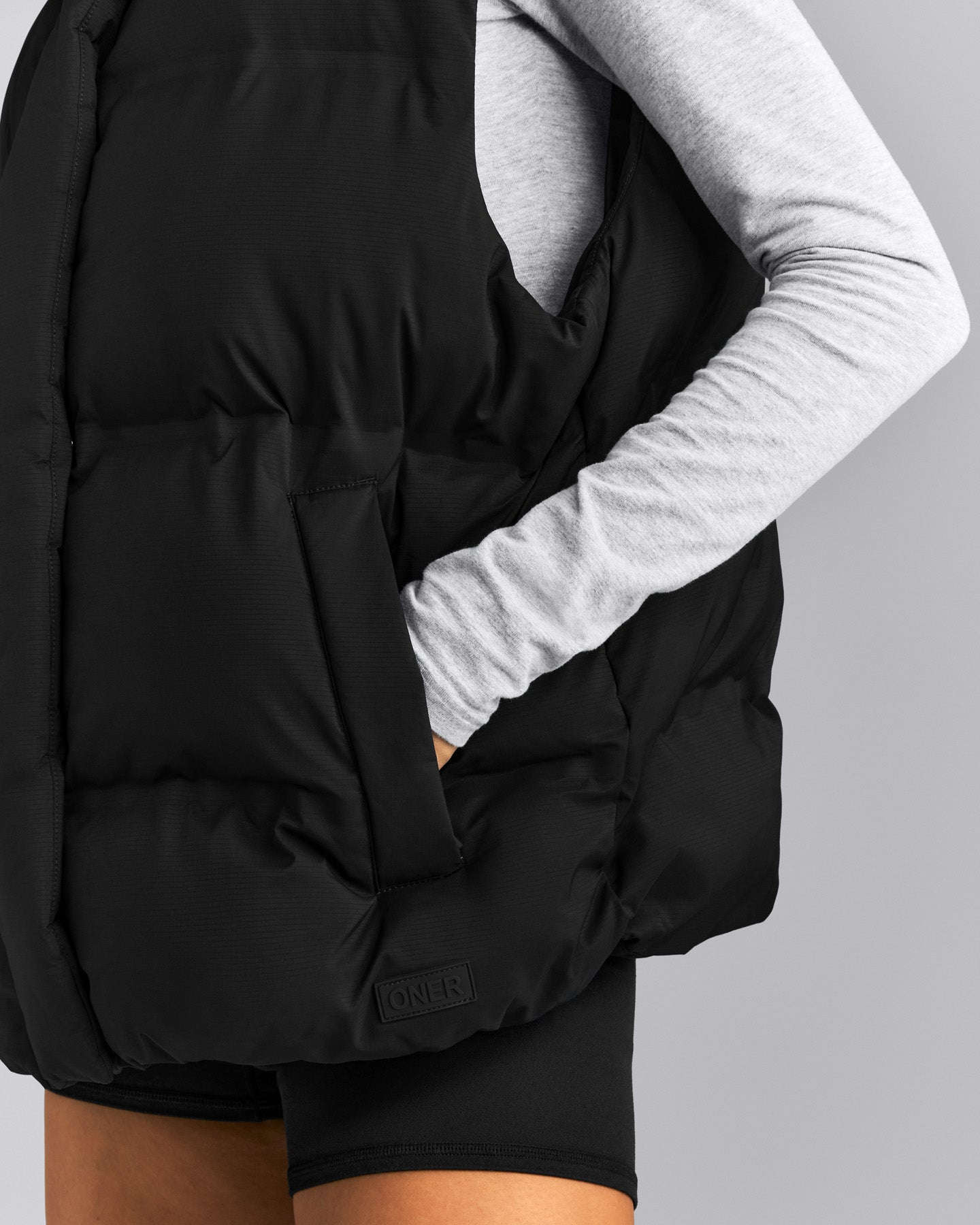 Oversized Puffer Vest | Black