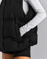 Oversized Puffer Vest | Black