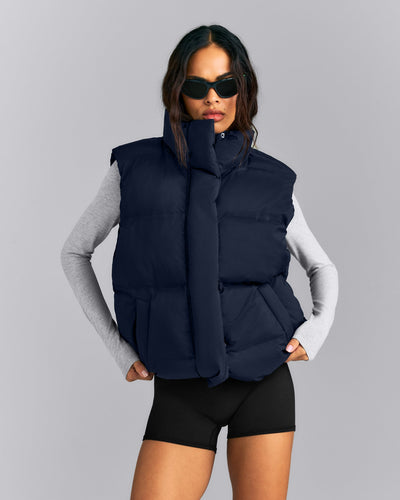 Oversized Puffer Vest | Deep Navy