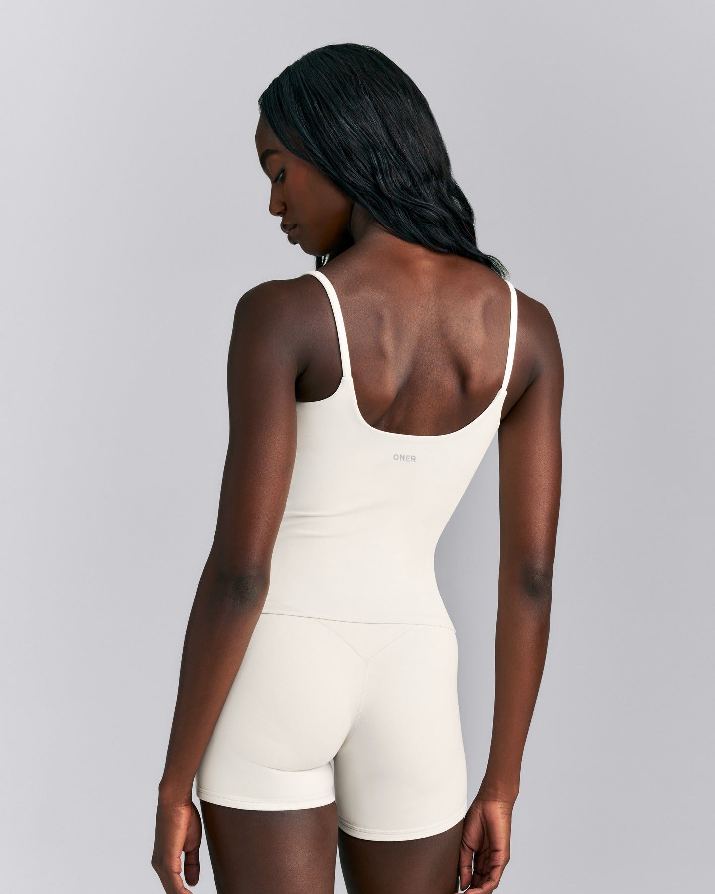 SoftMotion™ Strappy Tank Top with Built in Bra Shelf | Marshmallow White