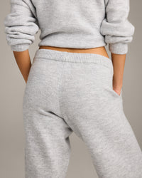 Oversized Knit Straight Leg Bottoms | Light Grey Marl
