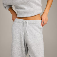 Oversized Knit Straight Leg Bottoms | Light Grey Marl