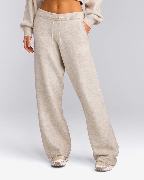 Oversized Knit Straight Leg Pants | Oat Marl