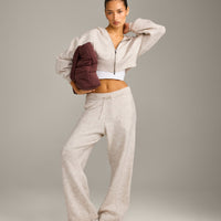 Oversized Knit Straight Leg Bottoms | Oat Marl